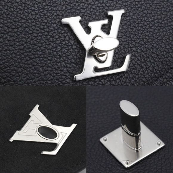 Louis Vuitton My LockMe Leather Shoulder Bag Black Silver - Picture 6 of 8